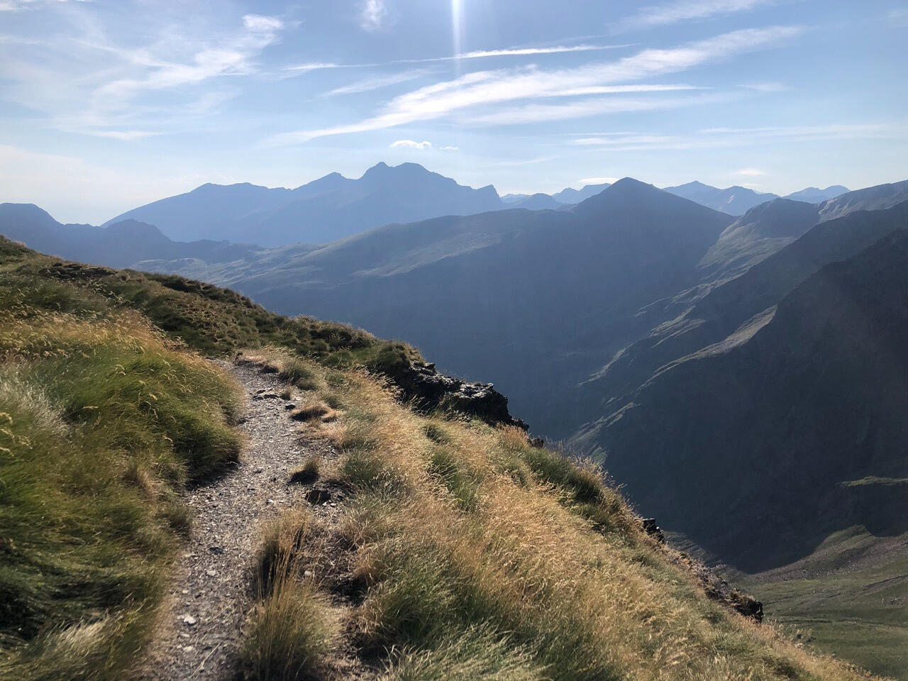 Path in the mountain during sunset and beautiful weather in summer.