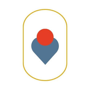 Logo Simply HUMANE representing an oval body shape, with a yellow outline. It represents the body of a human. Inside is a red plain circle which represents the head / mind and a blue heart that is double the size of the head. The blue heart represents the